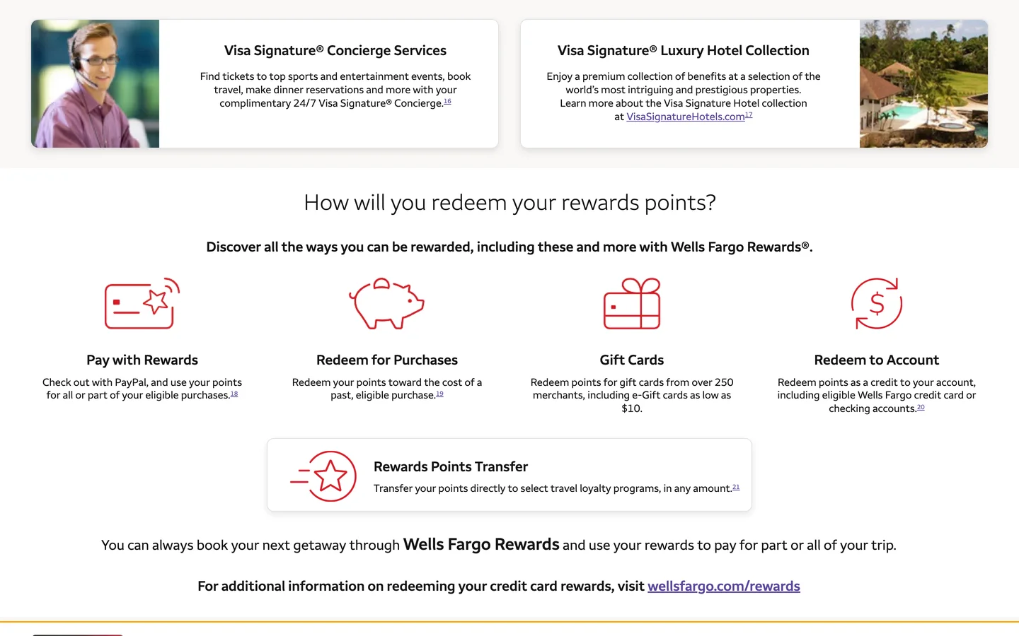 Wells Fargo rewards transfer page — one of the five issuers that transfers into Flying Blue